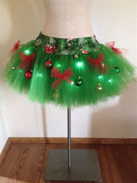 adult tutu christmas tree decorated tacky tutu with lights ugly sweater party green tutu tutu