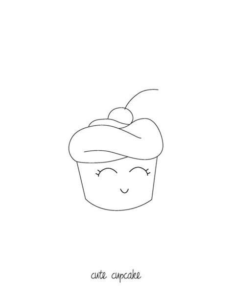 items similar  downloadable coloring page cute cupcake  etsy