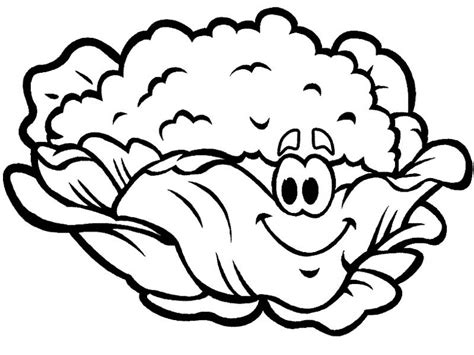 smiling  cauliflower coloring page kids play color super