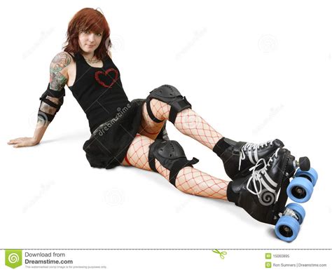 Roller Derby Girl On The Floor Stock Image Image Of Cool