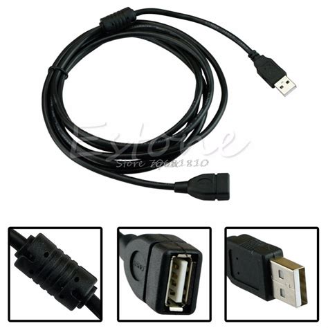 ft usb   male   female extension cable cord wire lead  pc laptop  drop ship