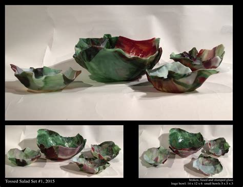 Buy Custom Fused Glass Salad Bowl Set Made To Order From David L