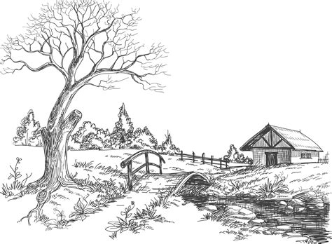 landscape  nature  printable coloring pages