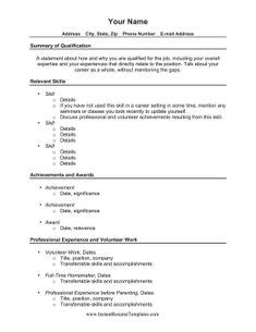 resume format resume  moms    work