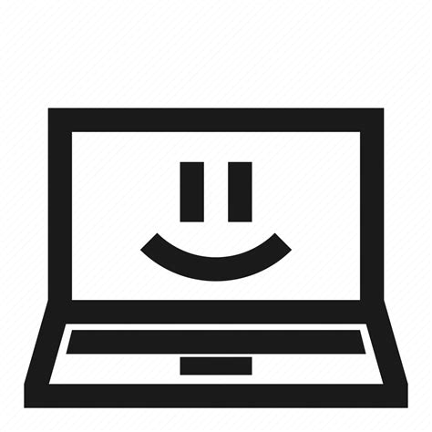 computer emoji happy laptop notebook smiley icon