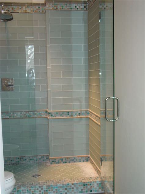 Blue Glass Tile Shower