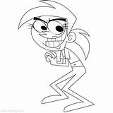 Fairly Oddparents Xcolorings Chin Crimson Babysitter Vicky Chang sketch template
