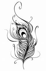 Feather Peacock Tattoo Vector Tribal Outline Stylized Drawing Clipart Tattoos Background Easy Indian Artistically Drawn Simple Sketch Meaning Bird Designs sketch template