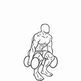 Dumbbell Squats Exercise Drawing Body Getdrawings Exercises Version sketch template