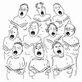 Koor Choir Choeur Coro Singing Coros Zingen Illustraties Rechtenvrije Stockvectors sketch template