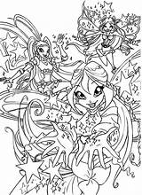 Coloring Winx Harmonix Pages Girls sketch template