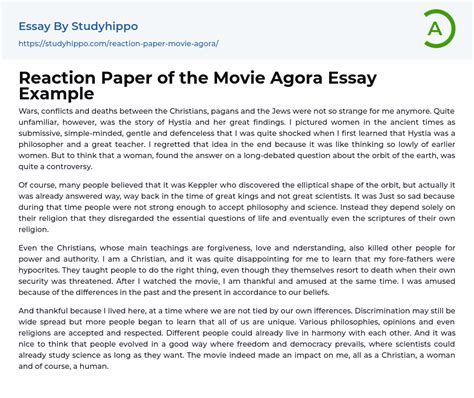reaction paper    agora essay  studyhippocom