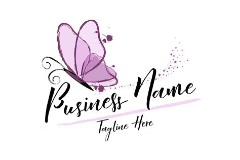 digital custom logo design butterfly logo purple hand drawn etsy ireland