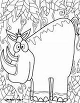 Coloring Pages Safari Animal Hat sketch template