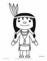 Coloring Pages Thanksgiving Kids American Boy Indian Native Female Male Drawing Christmas Getdrawings Toddlers Thesuburbanmom Choose Board sketch template