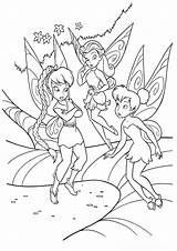 Tinkerbell Coloring Pages Clips Movie Print Color sketch template