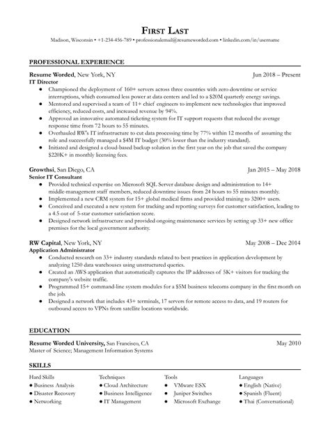 director resume    resume worded