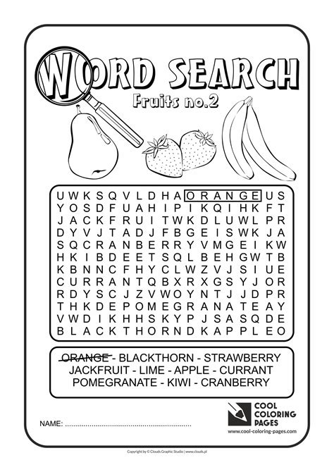 cool coloring pages word search fruits   cool coloring pages