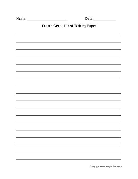 fourth grade lined writing paper lined writing paper writing