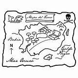 Mapa Tesoro Mapas Coloring Piratas Pirata Guardado sketch template