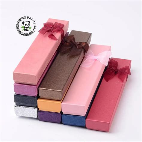 pcs jewellery cardboard gifts boxes packaging necklace paper gift box  jewelry rectangle
