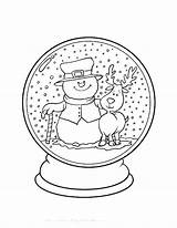 Coloring Pages Christmas Winter Snow Globe Snowglobe Globes Printable Snowman Kids Color Adult Colouring Print Crafts Allkidsnetwork Template Sheets Sketch sketch template