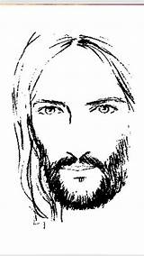Rosto Cristo Salvo Mosaico Ilustração sketch template