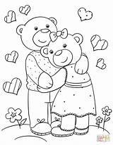 Coloriage Osos Hug Ourson Lena Hugging Abrazados Dessin Valentin Impresionante sketch template