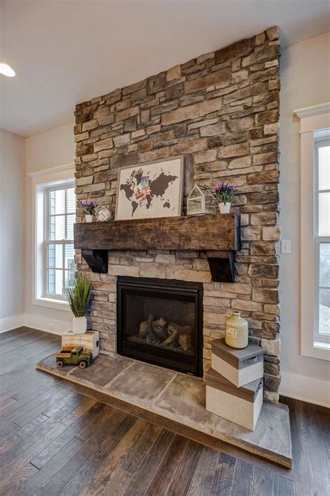 stack stone fireplace ideas