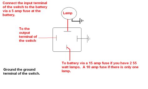 wiring relay  fog lights switch   vdc