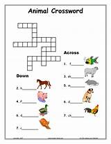 Crossword Animal Animals English Name Write Put Each sketch template