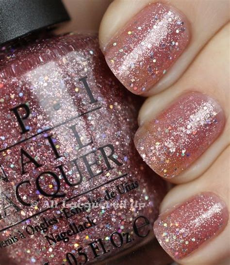 shimmery nails pink nails opi nails