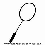 Badminton Raqueta Página sketch template