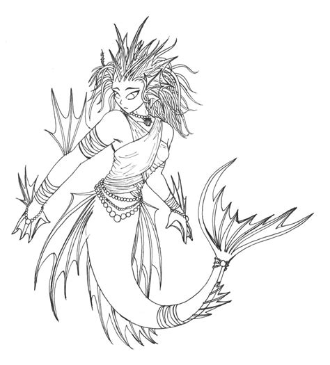 scary mermaid coloring pages