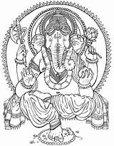 Ganesha Coloring Ganesh Drawing Lord Buddha Pages Colouring Color Clipart Drawings Draw Painting Elephant Paintings Sketch Cliparts Outline God Sitting sketch template