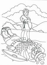 David Coloring Pages Bible King Goliath Saul Stories sketch template
