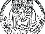 Tiki Coloring Pages Drawing Mask Man Hut Getcolorings Head Printable Luau Getdrawings Paintingvalley sketch template
