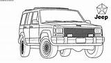Cherokee Xj Unis états Jeeps Camioneta Coloriages Compass sketch template