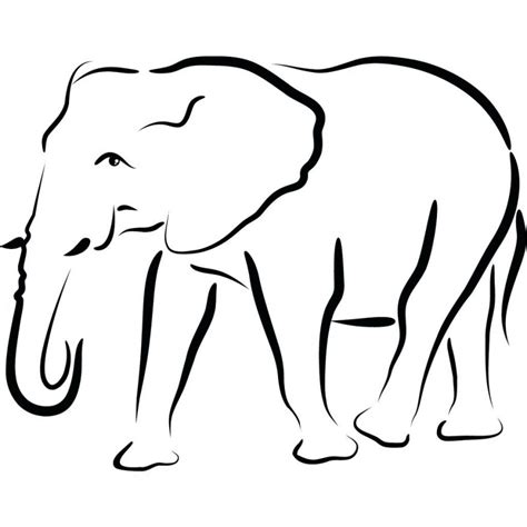 simple drawing  elephant outline interesting template tribal jpg