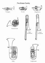 Instruments Brass Family Orchestra Coloring Woodwind Section Music Instrument Musical Percussion Printable Band Sheet Worksheets Would Use Great Typical Unit sketch template