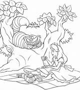Pais Maravilhas Burton Procoloring Wunderland Cheshire Mad Outlines öffnen Malvorlagen Colornimbus Hatter sketch template