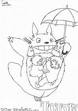 Totoro Ghibli Letscolorit sketch template