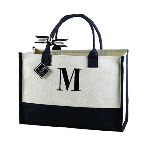 adorable monogram tote bag  classy  durable tote initial