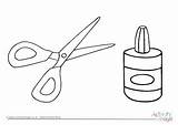 Scissors Colouring Glue Pages Coloring Drawing Color School Getcolorings Getdrawings Printable sketch template