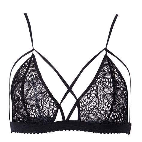 Women Ladies Sexy Sheer Lace Floral Bralette Strappy Bras Bustier