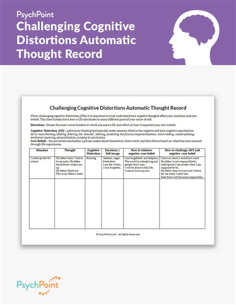 Challenging Cognitive Distortions Worksheet Pdf Best Worksheet