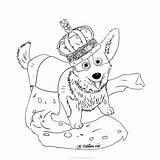 Corgi Coloring Pages Crown Dog Queen Printable Queens 1024px Xcolorings sketch template