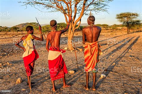african warriors from samburu tribe central kenya east africa stock