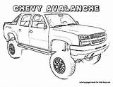 Silverado Pickup Avalanche Coloringhome Mewarnai ồ Tô Sách Màu Công Trẻ Cho Thủ Designlooter sketch template
