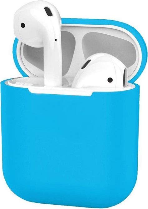 bolcom airpods hoesje siliconen case blauw airpod hoesje geschikt voor apple airpods  en